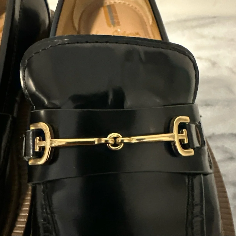 Sam Edelman Laura lug sole loafers gold buckle women’s size 6.5 Y2K